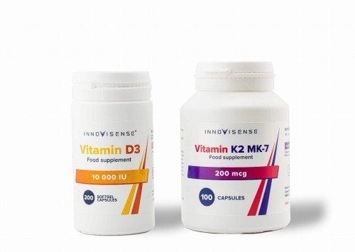 Nahrungsergänzungsmittel Innovisense - Vitamin D3 10 000 IU und Vitamin K2 MK-7 200 mcg